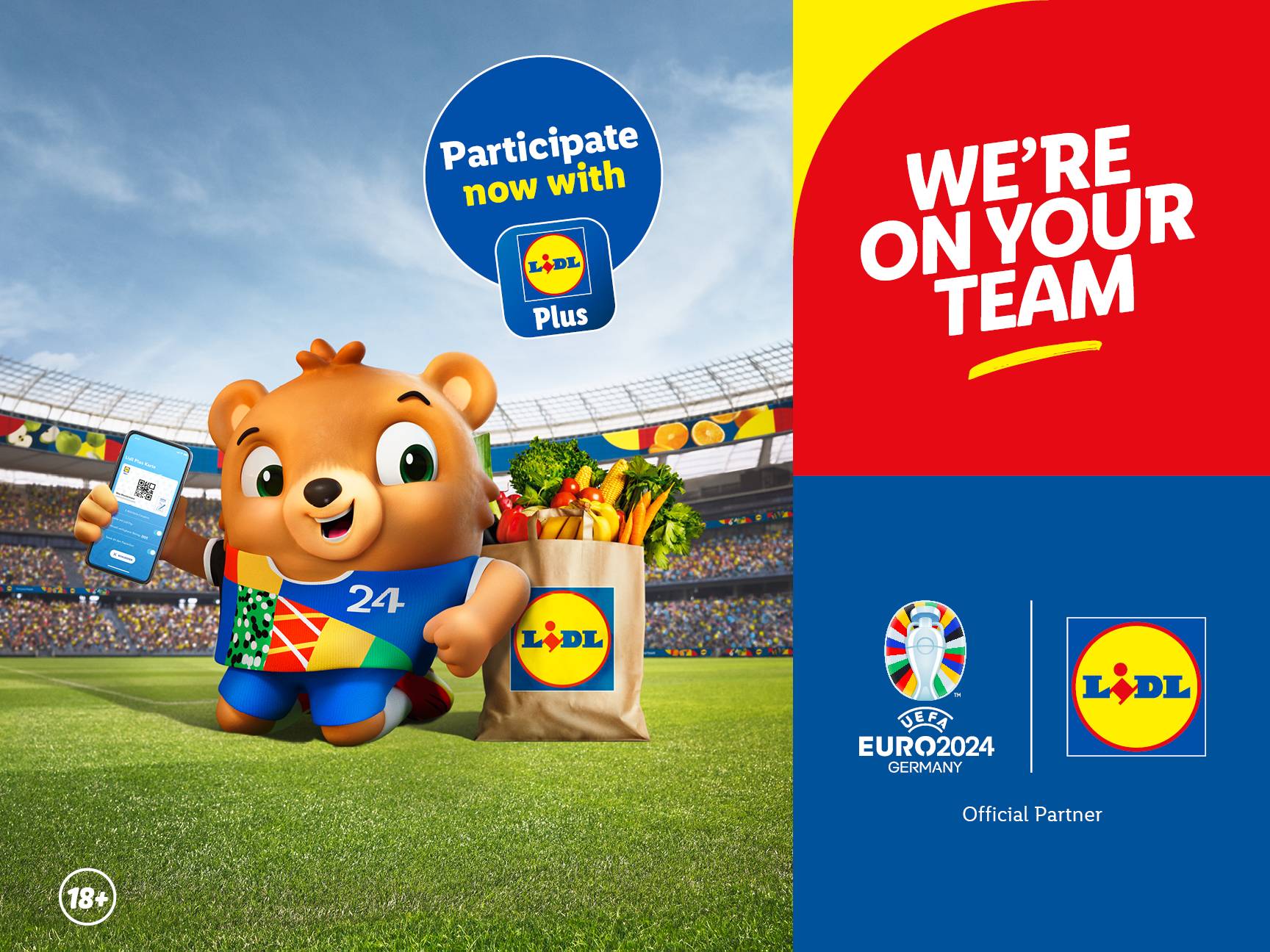 Experience the UEFA EURO 2024™ with Lidl Plus: try to win tickets!